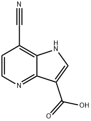 7-氰基-1H-吡咯并[3,2-B]吡啶-3-羧酸 结构式