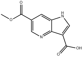 6-(甲氧羰基)-1H-吡咯[3,2-B]吡啶-3-羧酸 结构式