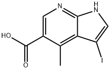 3-Iodo-4-Methyl-7-azaindole-5-carboxylic acid 结构式