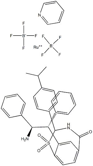 {[(1R,2R)-2-氨基-1,2-二苯基乙基](4-甲苯磺酰基)酰氨基}(对-伞花烃)(吡啶)钌(II)四氟硼酸盐, 1192483-14-9, 结构式