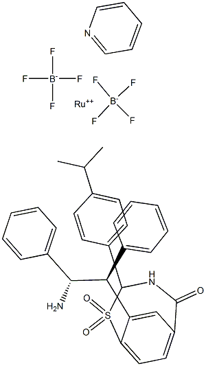 {[(1S,2S)-2-amino-1,2-diphenylethyl](4-toluenesulfonyl)amido}(p-cymene)(pyridine)ruthenium(II) tetrakis(pentafluorophenyl)borate, min. 97% 化学構造式