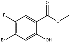 4-ブロモ-5-フルオロ-2-ヒドロキシ安息香酸メチル 化学構造式