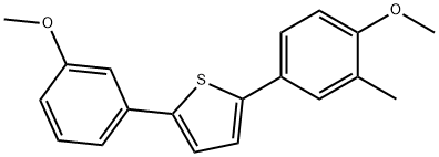 2-(4-甲氧基-3-甲基苯基)-5-(3-甲氧苯基)噻吩,1193525-42-6,结构式