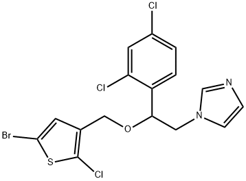 1H-IMidazole, 1-[2-[(5-broMo- 2-chloro-3-thienyl)Methoxy]-2-(2,4-dichlorophenyl)ethyl]- 化学構造式