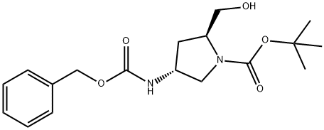 (2S,4R)-4-BenzyloxycarbonylaMino-2-hydroxyMethyl-pyrrolidine-1-carboxylic acid tert-butyl ester Struktur
