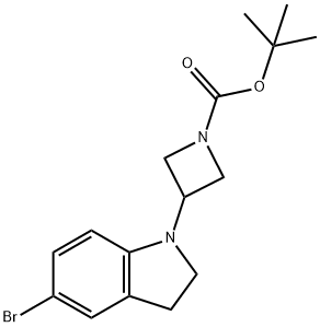 3-(5-broMo-2,3-dihydro-indol-1-yl)-azetidine-1-carboxylic acid tert-butyl ester Struktur