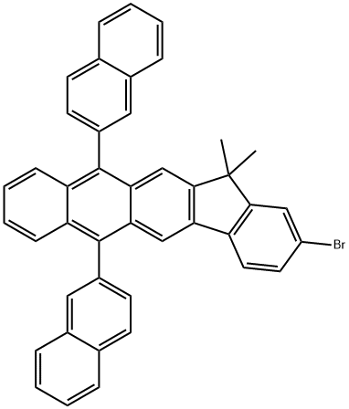 2-Bromo-13,13-dimethyl-6,11-di-2-naphthalenyl-13H-indeno[1,2-b]anthracene Struktur