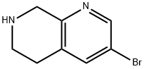 3-ブロモ-5,6,7,8-テトラヒドロ-1,7-ナフチリジン 化学構造式