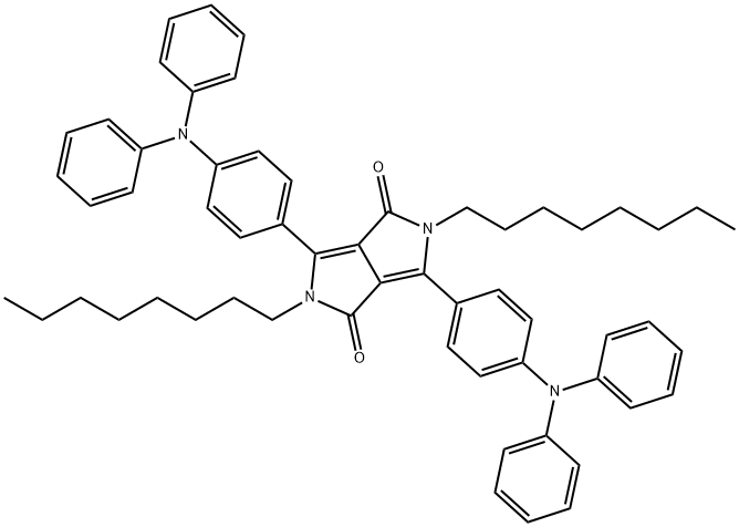 DPP-DPA;3,6-BIS(4-(DIPHENYLAMINO)PHENYL)-2,5-DIOCTYLPYRROLO[3,4-C]PYRROLE-1,4-DIONE 结构式