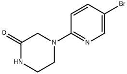 4-(5-ブロモ-2-ピリジニル)-2-ピペラジノン 化学構造式