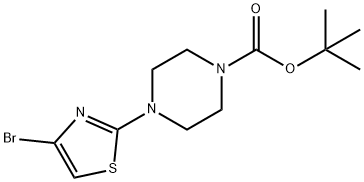 叔-丁基 4-(4-溴-1,3-噻唑-2-基)哌嗪-1-甲酸基酯, 1197294-66-8, 结构式