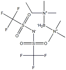 (乙基二甲基胺)(三甲基胺)二氢硼酸酯二(三氟甲基磺酰基)胺 结构式