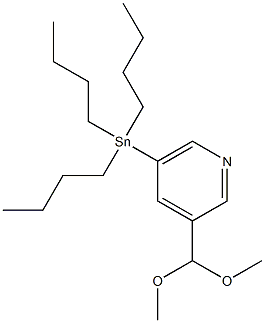 3-ForMyl-5-(tributylstannyl)pyridine diMethyl-acetal,1204580-69-7,结构式