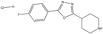 2-(4-Fluorophenyl)-5-(piperidin-4-yl)-1,3,4-oxadiazole hydrochloride 结构式