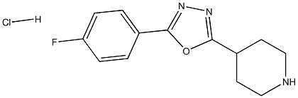 2-(4-Fluorophenyl)-5-(piperidin-4-yl)-1,3,4-oxadiazole hydrochloride,1205637-49-5,结构式