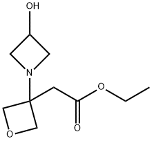 Ethyl 2-(3-(3-hydroxyazetidin-1-yl)oxetan-3-yl)acetate Struktur