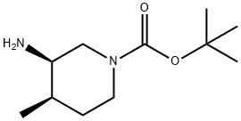 (3R,4R)-N-BOC-3-氨基-4-甲基哌啶 结构式