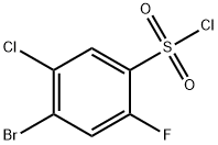 4-ブロモ-5-クロロ-2-フルオロベンゼンスルホニルクロリド 化学構造式