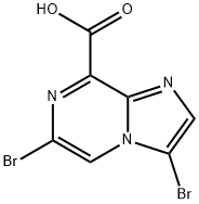 3,6-dibromoimidazo[1,2-a]pyrazine-8-carboxylic acid 化学構造式