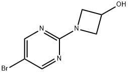 1-(5-Bromopyrimidin-2-yl)azetidin-3-ol 化学構造式