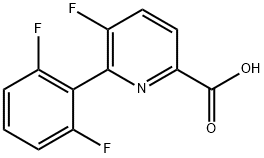 6-(2,6-difluorophenyl)-5-fluoropicolinic acid Struktur