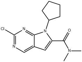 7H-Pyrrolo[2,3-d]pyriMidine-6-carboxaMide, 2-chloro-7-cyclopentyl-N,N-diMethyl- Structure