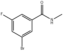3-ブロモ-5-フルオロ-N-メチルベンズアミド 化学構造式