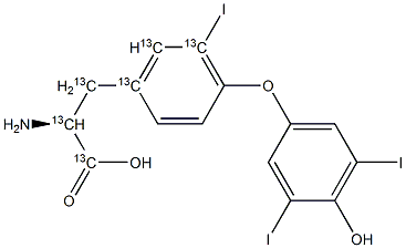 3,3',5'-Triiodo-L-thyronine-13C6 结构式