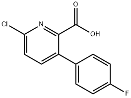 6-氯-3-(4-氟苯基)吡啶甲酸, 1214381-04-0, 结构式