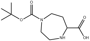 5-(叔丁氧羰基)氮杂环庚烷-2-羧酸 结构式