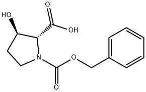 (2R,3R)-3-hydroxy-1,2-Pyrrolidinedicarboxylic acid, 1-(phenylMethyl) ester Struktur