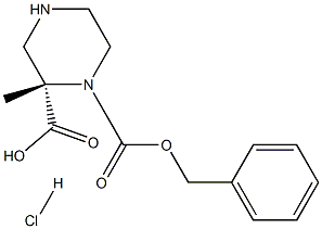 (S)-1-Benzyl 2-Methyl piperazine-1,2-dicarboxylate hydrochloride Struktur