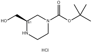 1-Piperazinecarboxylic acid, 3-(hydroxyMethyl)-, 1,1-diMethylethyl ester, hydrochloride (1:1), (3R)-|(R)-3-羟甲基-哌嗪-1-羧酸叔丁酯盐酸盐