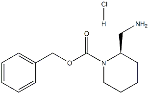 (R)-2-(氨基甲基)哌啶-1-甲酸苄酯盐酸盐, 1217653-34-3, 结构式