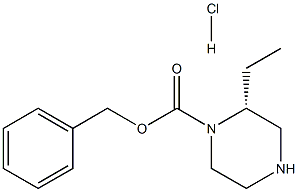 (R)-2-乙基哌嗪-1-羧酸苯甲酯盐酸盐,1217663-03-0,结构式