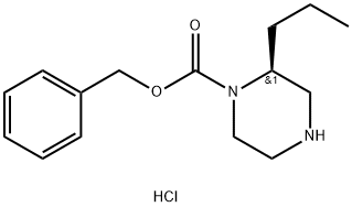(S)-Benzyl 2-propylpiperazine-1-carboxylate hydrochloride 化学構造式