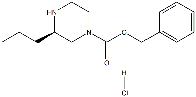 (R)-Benzyl 3-propylpiperazine-1-carboxylate hydrochloride 化学構造式