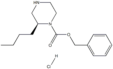 (S)-2-丁基哌嗪-1-羧酸苯甲酯盐酸盐,1217786-42-9,结构式