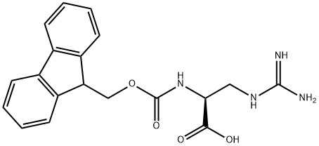 3-[(Aminoiminomethyl)amino]-N-[(9H-fluoren-9-ylmethoxy)carbonyl]-L-alanine 化学構造式