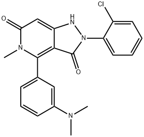2-(2-氯苯基)-4-[3-(二甲基氨基)苯基]-5-甲基-1H-吡唑并[4,3-C]吡啶-3,6(2H,5H)-二酮,1218942-37-0,结构式