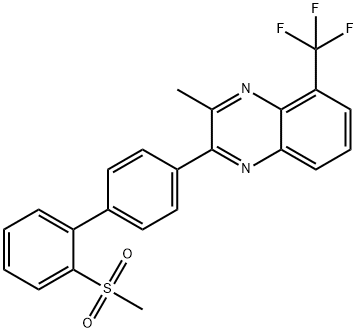 3-甲基-2-[2'-(甲基磺酰基)联苯-4-基]-5-(三氟甲基)喹喔啉,1221265-39-9,结构式