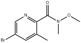 5-溴-3-甲基-N-甲氧基-N-甲基吡啶-2-甲酰胺,1224604-14-1,结构式