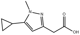 2-(5-环丙基-1-甲基-吡唑-3-基)乙酸 结构式