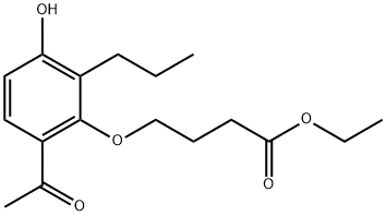 Ethyl 4-(6-Acetyl-3-hydroxy-2-propylphenoxy)butyrate Struktur