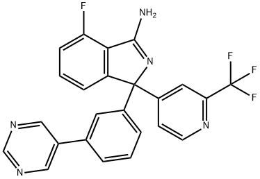 AZD3839|4-氟-1-[3-(5-嘧啶基)苯基]-1-[2-(三氟甲基)-4-吡啶基]-1H-异吲哚-3-胺