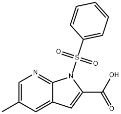 1-(Phenylsulphonyl)-5-Methyl-7-azaindole-2-carboxylic acid,1227266-93-4,结构式