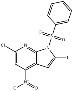 1-(Phenylsulfonyl)-2-iodo-4-nitro-6-chloro-7-azaindole 结构式