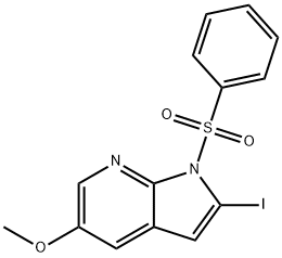2-碘-5-甲氧基-1-(苯磺酰基)-1H-吡咯并[2,3-B]吡啶, 1227267-13-1, 结构式