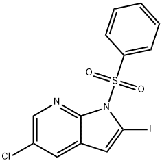 5-氯-2-碘-1-(苯磺酰基)-1H-吡咯并[2,3-B]吡啶 结构式