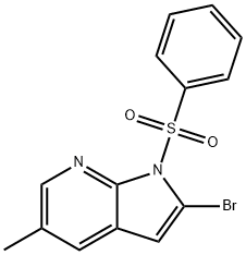 1-(Phenylsulphonyl)-2-broMo-5-Methyl-7-azaindole Struktur